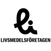 Logotyp,  svart text under svart figur som bildar bokstäverna li